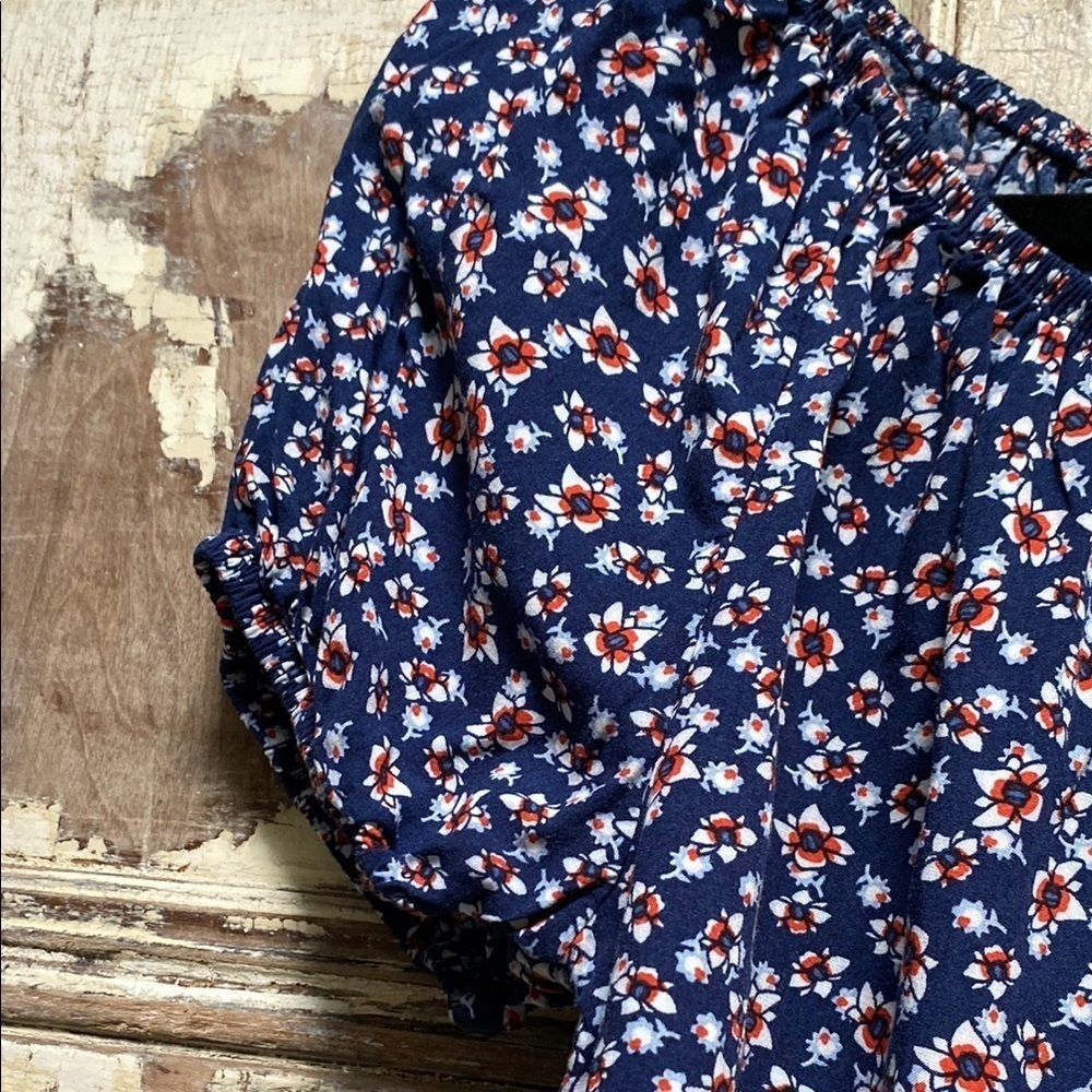 Vintage Floral Y2K Cropped Summer Top, Size L